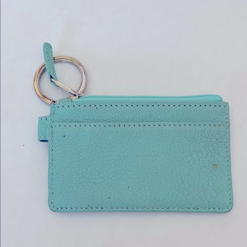 Tiffany & Co Aqua Leather Key & Card Holder